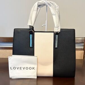 Lovevook Black and Cream Women's Laptop Bag